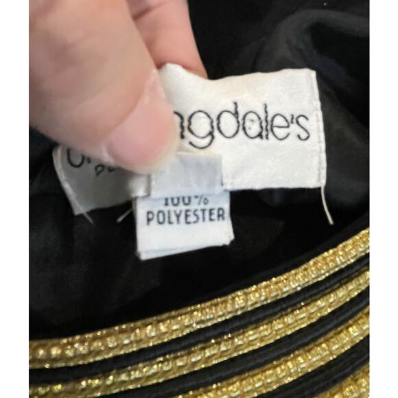 Bloomingdales Womens Long Sleeve Scoop Neck Dress Black Gold 8P Nautical Vintage - Picture 10 of 12